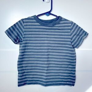 NWOT Boys Little Co. striped blue short sleeve shirt, size 4T.